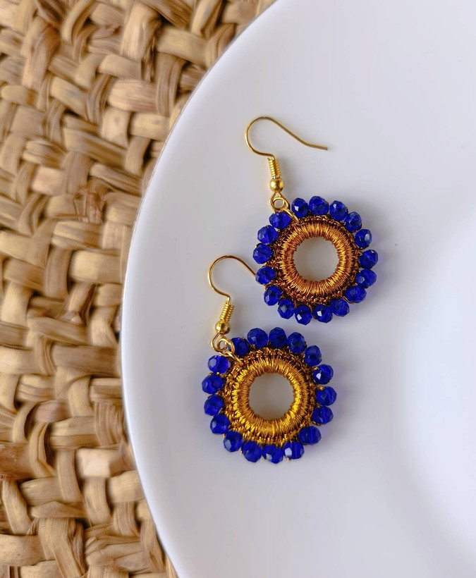 گوشواره کریستال گلابتون